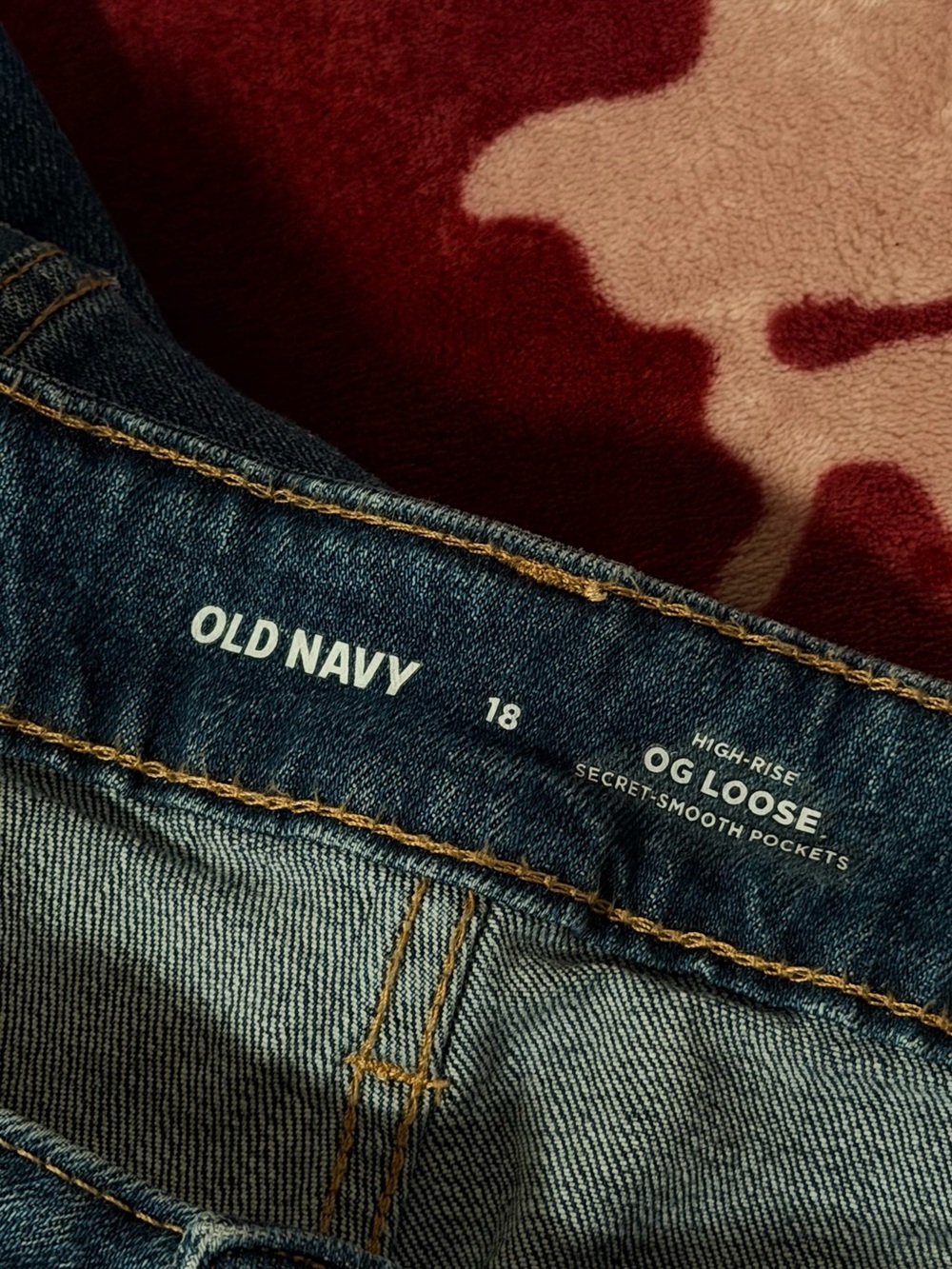 Old Navy Women’s OG Loose Jeans in Dark Blue Denim